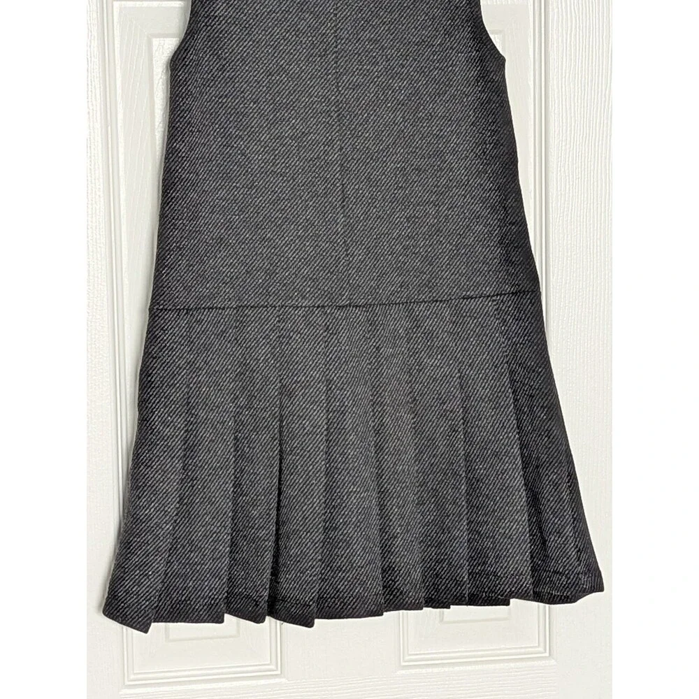 ZARA Girls (Size 8) Jumper/Pinafore/Tunic Dress w/Pleated Skirt & Buckle Accents